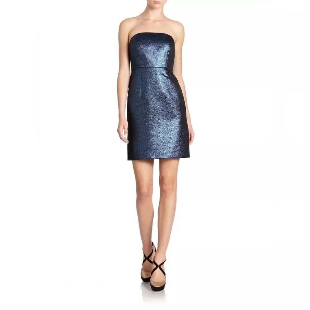 Tibi Strapless Metallic Dress, size 4